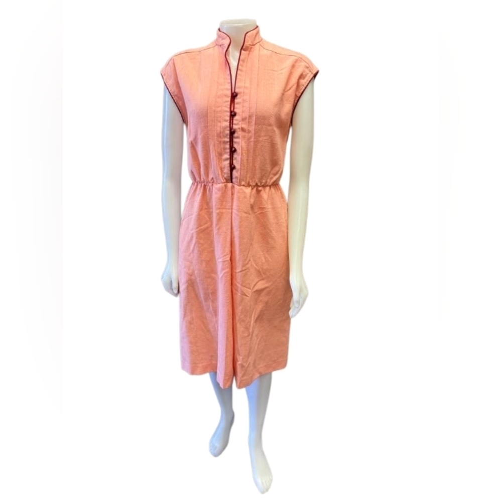 Algo Vintage Dress Pink Midi Size 11 GUC ( missing belt)